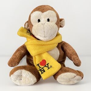Ty Dangles Plush Monkey Stuffed Animal 2012 No Hang Tag I❤️NY Scarf